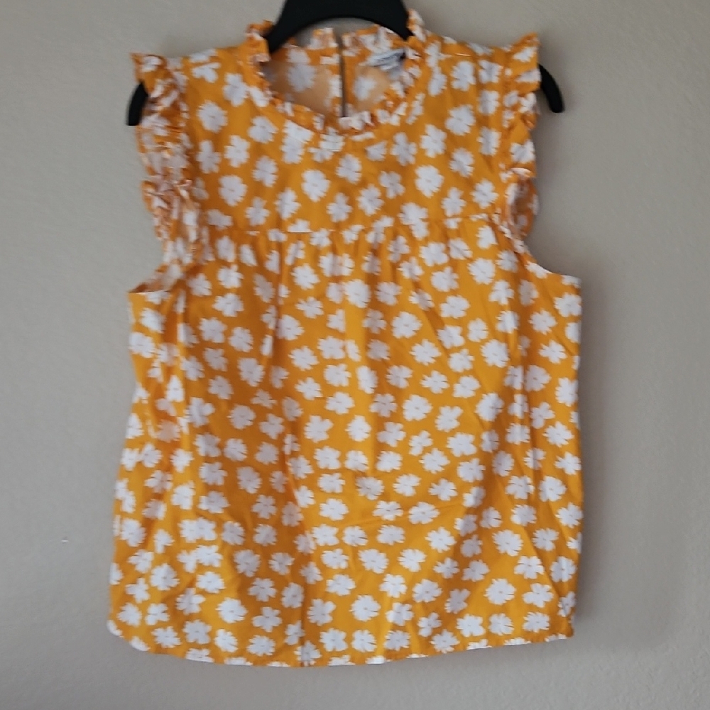 J Crew Size 12 Yellow Daisy Top‎